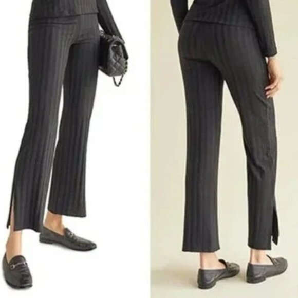 REFORMATION Hana High Waist Minimalist Ribbed Knit Flare Pants w/Hem Slit XS - Picture 1 of 3